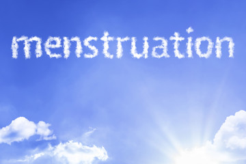 Menstruation cloud word with a blue sky