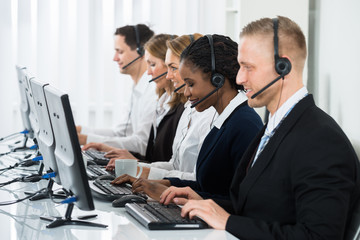Businesspeople Working In Call Center