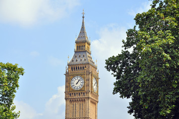 Fototapeta na wymiar The Big Ben Tower in London, United Kingdom.