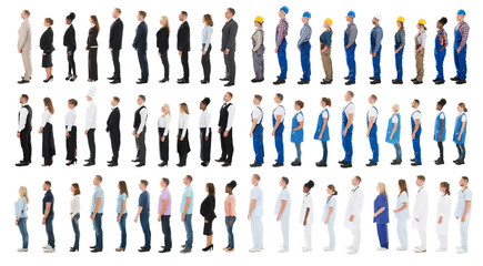 Collage Of People Standing In Line