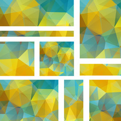Set of modern vector banners for your design. Yellow, green, blue colors. 