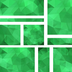 Set of 9 vector templates for presentation slides. Green color. 