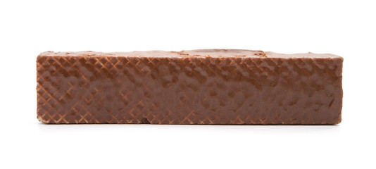chocolate wafer block on a white background