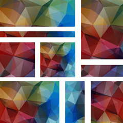 Set abstract polygonal background for site brochure, banner 