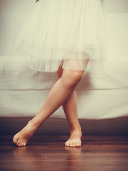 Closeup of little girl legs.