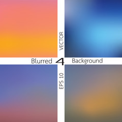 set of 4 blurred background vector