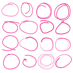 Hand drawn circle set Vector