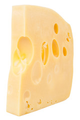 Cheese block isolated on white background