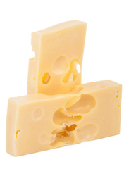 Cheese block isolated on white background