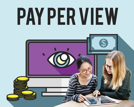 Pay Per View Online Marketing Concept