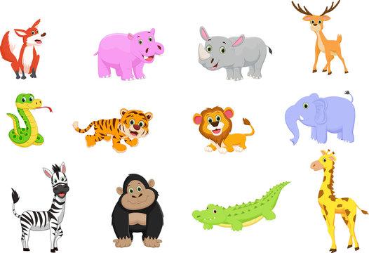 illustration of animals cartoon set