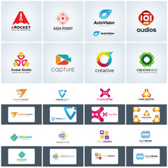 Logo set,logo collection,idea logo,kids logo collection,family logo,people logo,creative logo design template,eco logo set,brain logo,vector logo template
