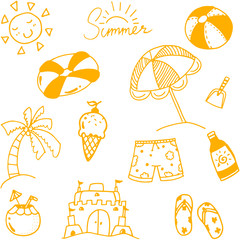 Hand draw summer doodle