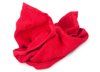 crumpled red towel