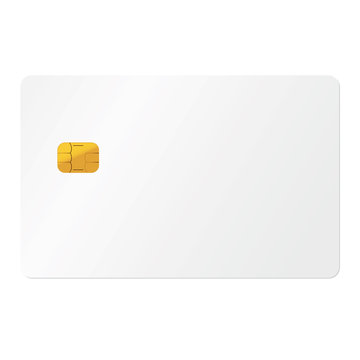 White credit card on white background