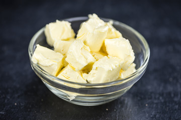 Butter on a slate slab (selective focus)