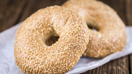 Sesame Bagels (selective focus)