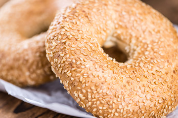 Bagels (with Sesame; selective focus)