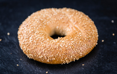 Sesame Bagels (selective focus)
