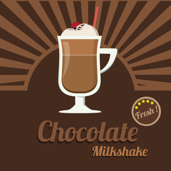 Chocolate Milk Shake. Isolated Vector. Illustration