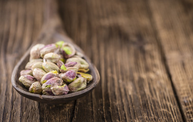 Portion of peeled Pistachios