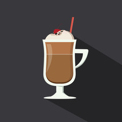 Chocolate Milk Shake. Isolated Vector. Illustration