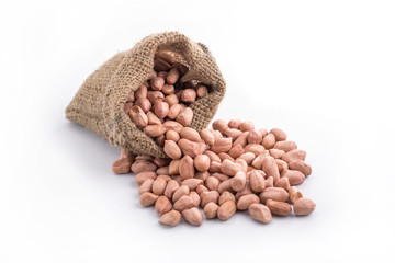Peanut in sacks