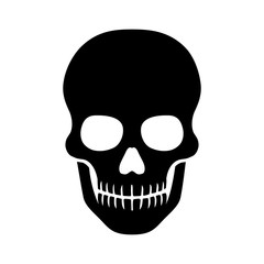 Death skull or human skull flat icon for games and websites