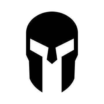 Spartan Greek helmet armor flat icon for apps and websites