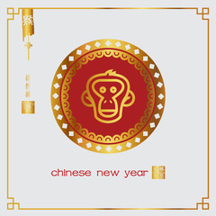 Chinese zodiac: monkey .Translation of small text: 2016 year of the monkey