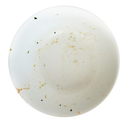 Dirty dish on background,top view