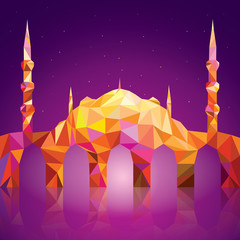 Ramadan Kareem Colorful Mosque Mosaic