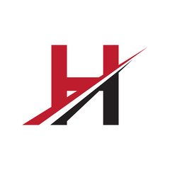 initial letter logo swoosh h