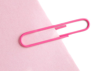 pink paper with clip