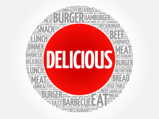 DELICIOUS word cloud, fast food concept