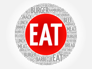 EAT word cloud, food concept