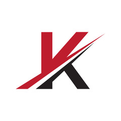 initial letter logo swoosh k