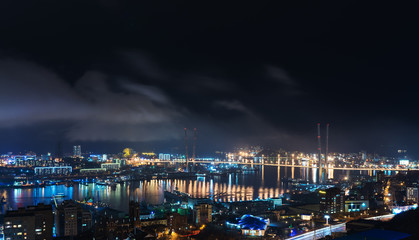 Fototapeta na wymiar Vladivostok cityscape, night view.