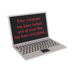 Ransomware virus / Computer attacked by virus