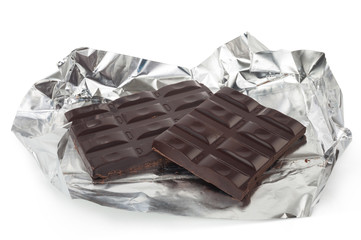 Chocolate bar in foil