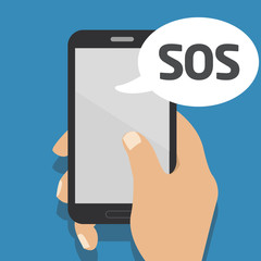 Vector, flat, icon, hand, mobile, finger, bubble