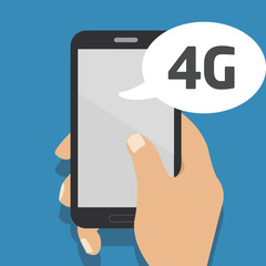 Vector, flat, icon, hand, mobile, finger, bubble