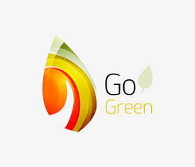 Geometric abstract leaf business logo