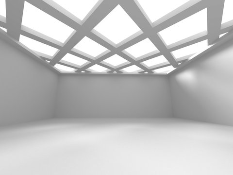 Empty white room design background