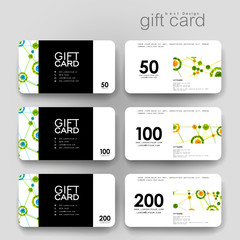 Obraz premium Gift coupon, discount card template with DNA molecule background