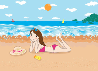 pretty girl on the beach