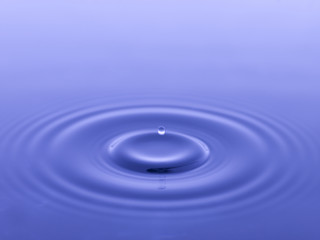droplet on blue water
