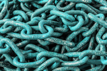 Old Rusty Cyan Chains Background