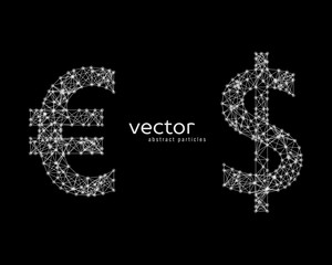 Illustration of euro and dollar sign