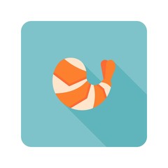 shrimp icon, flat design